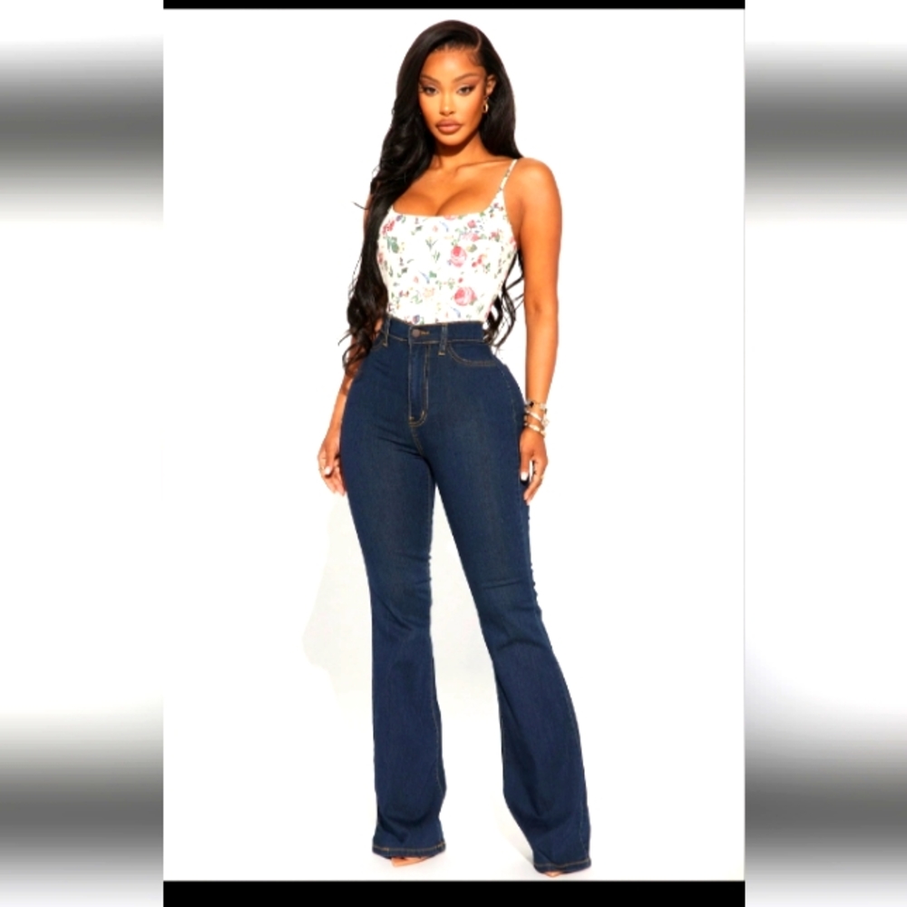 Fashion Nova Deep in My Soul Flare Jeans